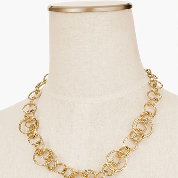 Beautiful Hammered Gold Chain Necklace by Talbot’s - Picture 2 of 4